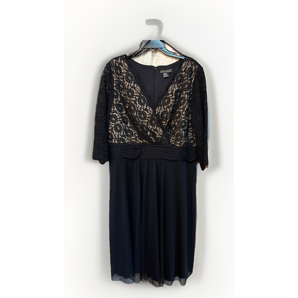 Jessica Howard Lace Top Dress-Navy Blue-Size 20W - Wedding Holiday Special Event